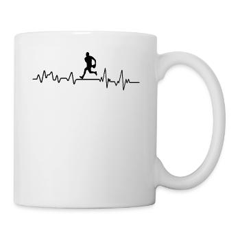 Joueur de rugby battement de coeur T-shirt Cadeau de football - Mug blanc - blanc - Droite