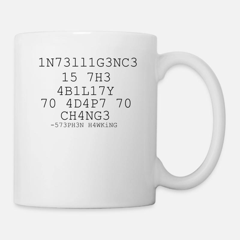 Intelligence 573PH3N H4WKiNG Stephen Hawking - Mug blanc - blanc