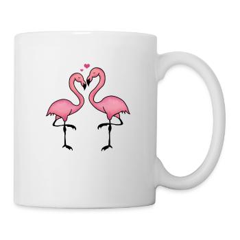 flamants amour - Mug blanc - blanc - Droite