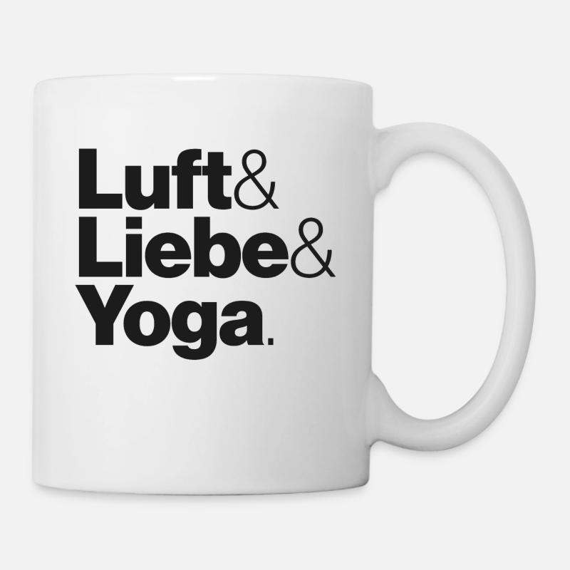Luft & Liebe & Yoga - Tasse - Weiß
