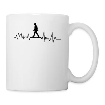 Heartbeat go for a walk gift t-shirt hobby - Mug - white - Right