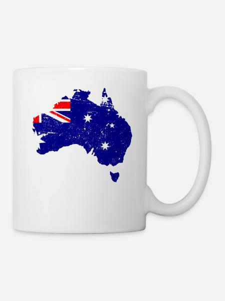 Australien vintage Karte - Tasse - Weiß