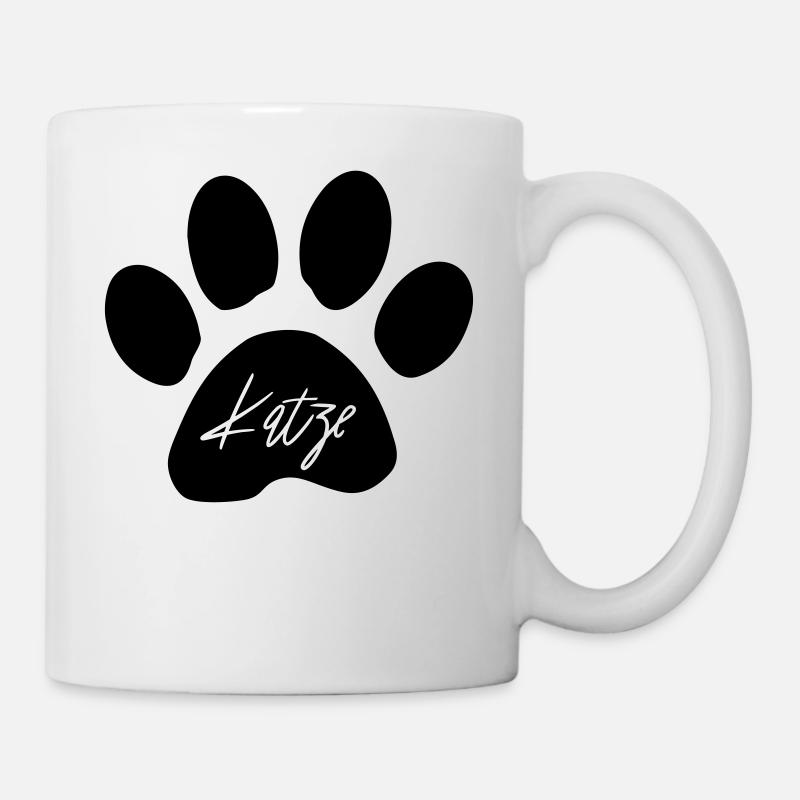 Katzen Pfoten Logo als Geschenkidee - Tasse - Weiß