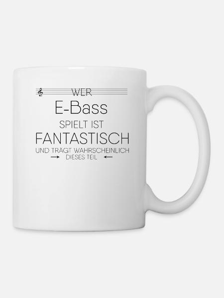 E-Bass Instrument Geschenk - Tasse - Weiß