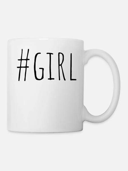 Hashtag Girl - stylische Geschenkidee - Tasse - Weiß