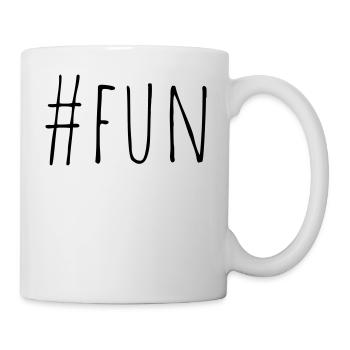 Hashtag Fun - stylische Geschenkidee - Tasse - Weiß - Rechts