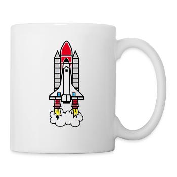 Rakete - Tasse - Weiß - Rechts