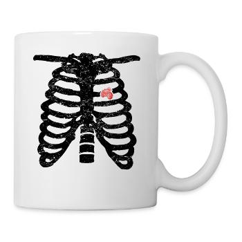 moto coeur amour coeur squelettique Oldtimer Geschen - Mug blanc - blanc - Droite