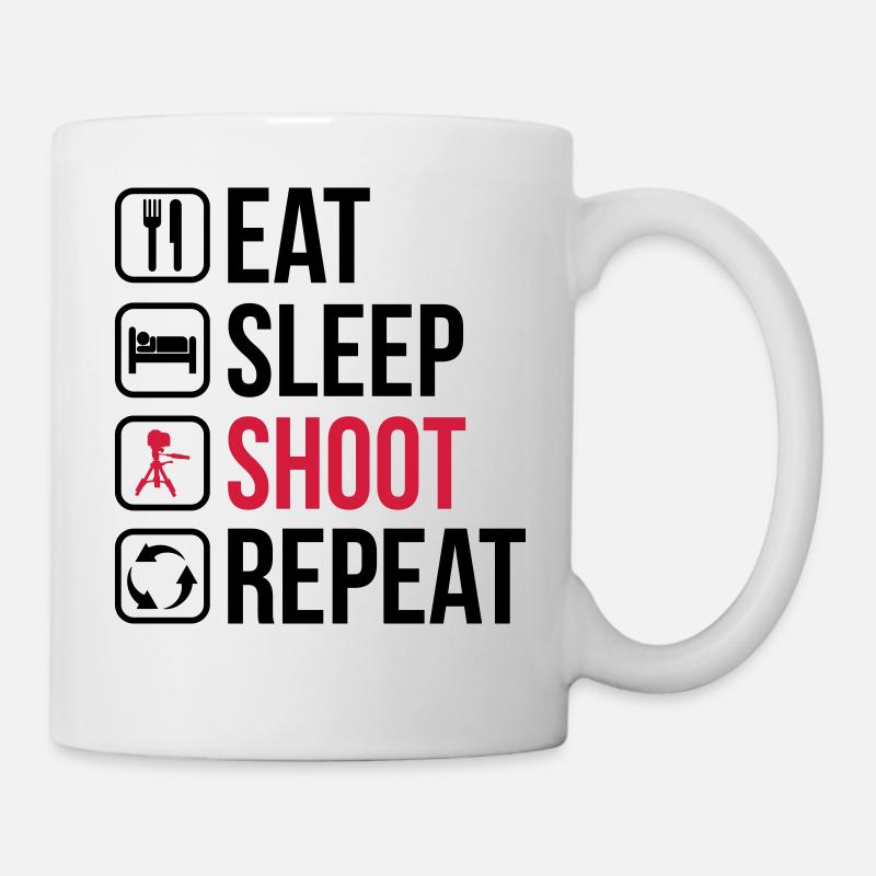 Eat Sleep Shoot Repeat - Tasse - Weiß