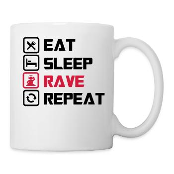 Schlaf Rave wiederholen - Tasse - Weiß - Rechts