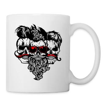 tete de mort Schädel bärtigen hipster Schnurrbart Bart s - Tasse - Weiß - Rechts