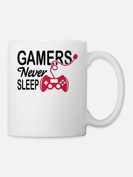 Gamers Never Sleep - Tasse - Weiß