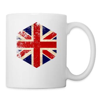 HEXAGONE ANGLETERRE GRUNGE - Mug blanc - blanc - Droite