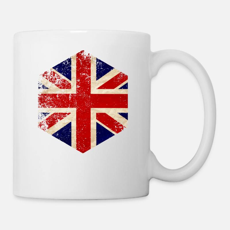 HEXAGON ENGLAND GRUNGE - Tasse - Weiß