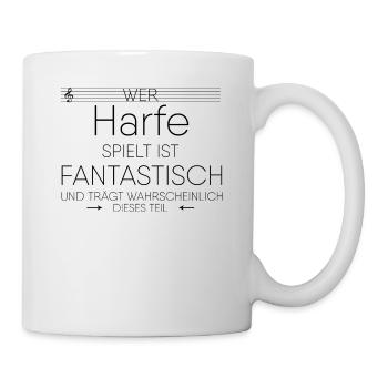 Harfe Instrument Geschenk - Tasse - Weiß - Rechts
