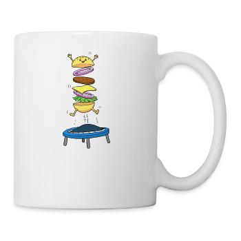 Burger Hamburger Cheeseburger Saut d'obstacles - Mug blanc - blanc - Droite