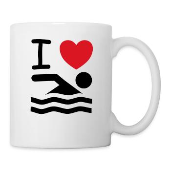 I love swim saying gift idea - Mug - white - Right