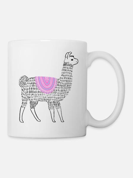 Boho Lama - Tasse - Weiß