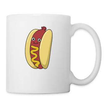 Hot dog Fast Food Geschenk Senf Brötchen Wurst - Tasse - Weiß - Rechts