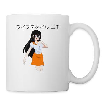Anime girl 01 text "Lifestyle2000" in Japanese - Mug - white - Right