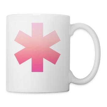 Pinkes schlichtes großes einfaches 6-Kreuz Design - Tasse - Weiß - Rechts