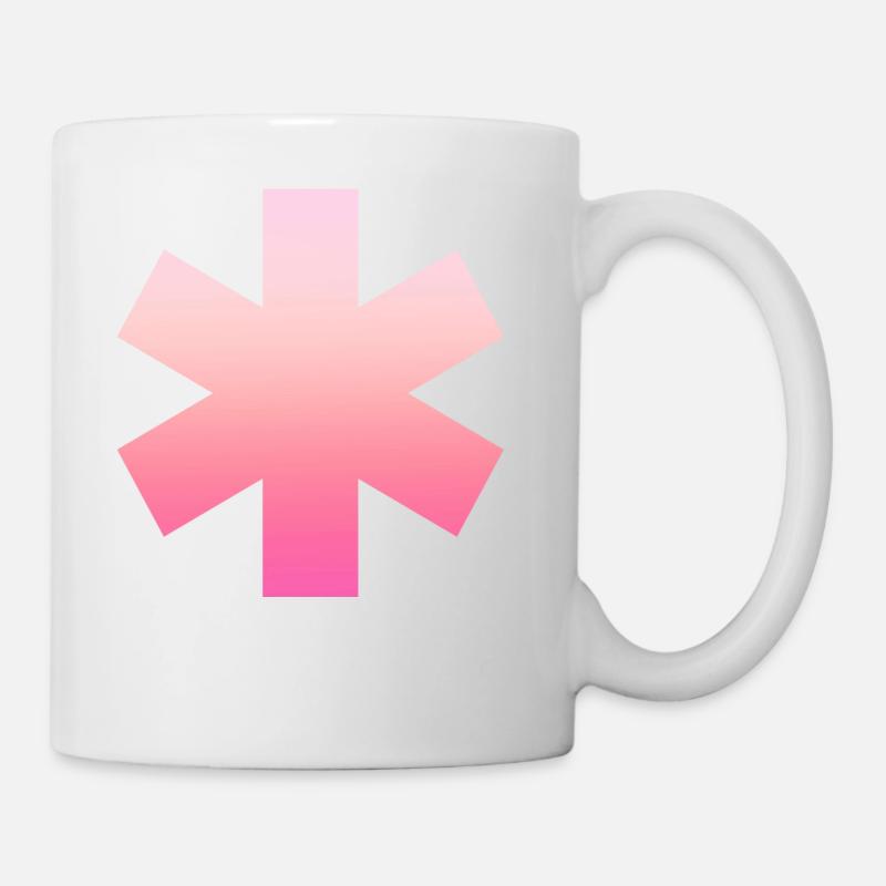 Pink Simple Big Simple 6-Cross Design - Mug - white