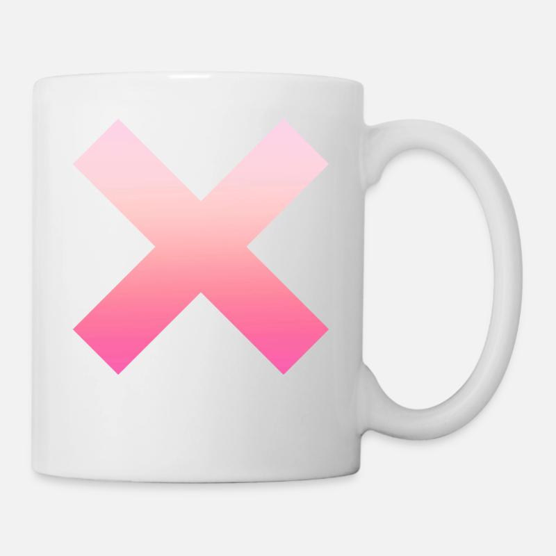 Simple Simple Pink X / Cross Design / Symbol - Mug - white