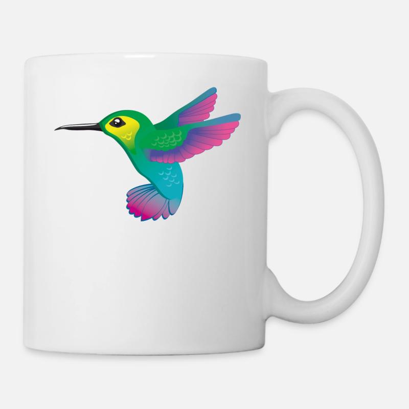 Hummingbird colorful graphique vectoriel - Mug blanc - blanc