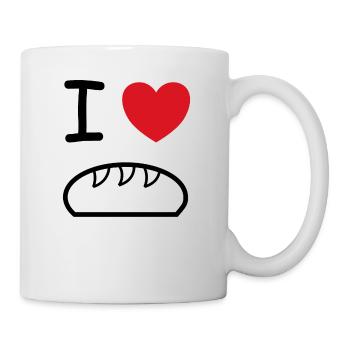 J'adore le pain idée cadeau boulanger - Mug blanc - blanc - Droite