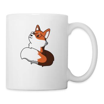 renard avec des lunettes idée cadeau idée nerd - Mug blanc - blanc - Droite