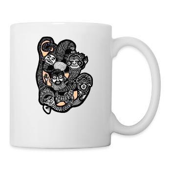 Masques tribaux - Mug blanc - blanc - Droite