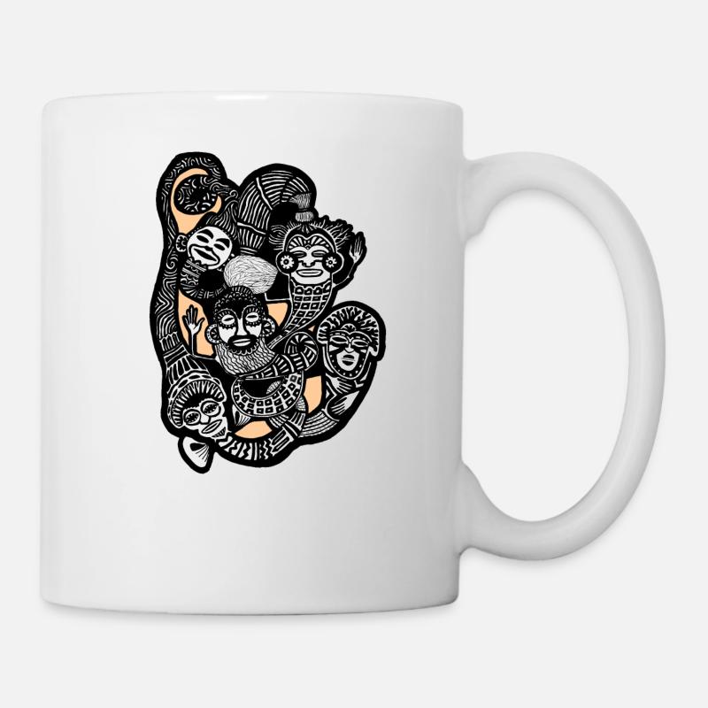 Masques tribaux - Mug blanc - blanc