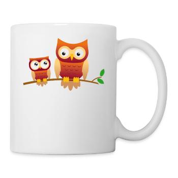 Owl with little owl - Mug - white - Right
