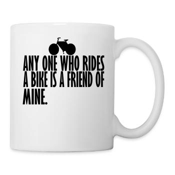 anyone who rides a bike - Mug - white - Right