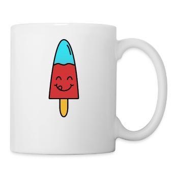 crème glacée sucrée délicieuse glace visage riant - Mug blanc - blanc - Droite