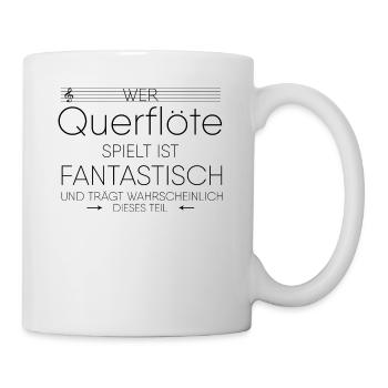 Querflöte Instrument Geschenk - Tasse - Weiß - Rechts