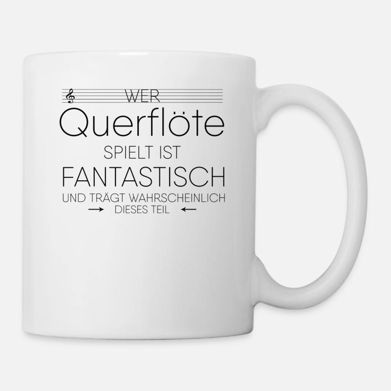 Querflöte Instrument Geschenk - Tasse - Weiß