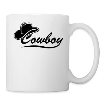 Cowboyschrift mit Hut - Tasse - Weiß - Rechts