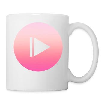 Einfaches schlichtes Pinkes pausier Design/Symbol - Tasse - Weiß - Rechts