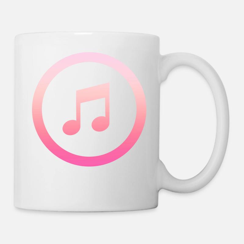 Schlichtes einfaches Pinkes Musik Design/Symbol - Tasse - Weiß