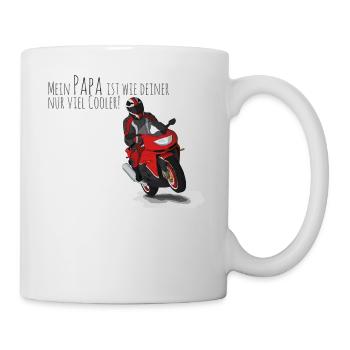 Cooler Papa mit Motorrad - Biker Daddy - Tasse - Weiß - Rechts