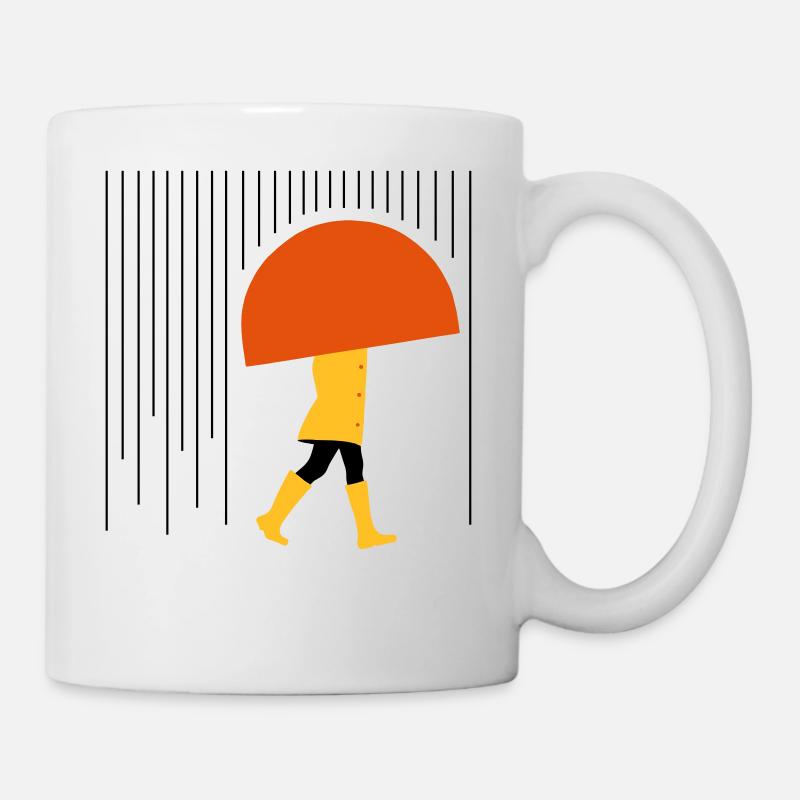Homme sous la pluie - minime - Mug blanc - blanc