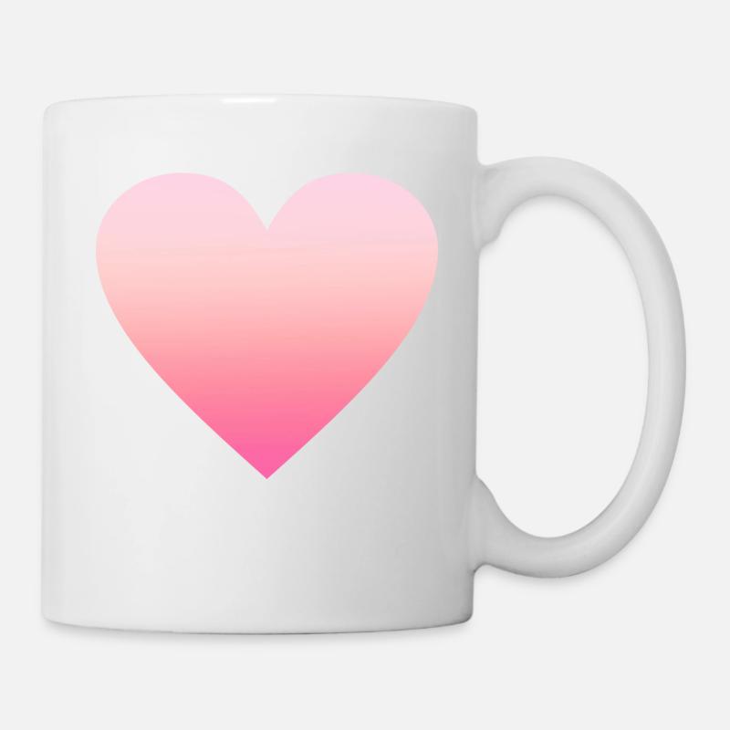 Einfaches schlichtes Pinkes Herz Design/Symbol - Tasse - Weiß