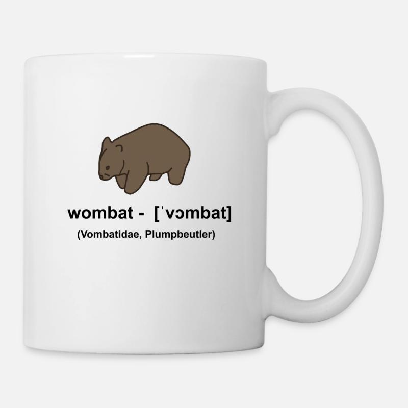 Wombat - Definition - Wombit, Vombatidae - Tasse - Weiß