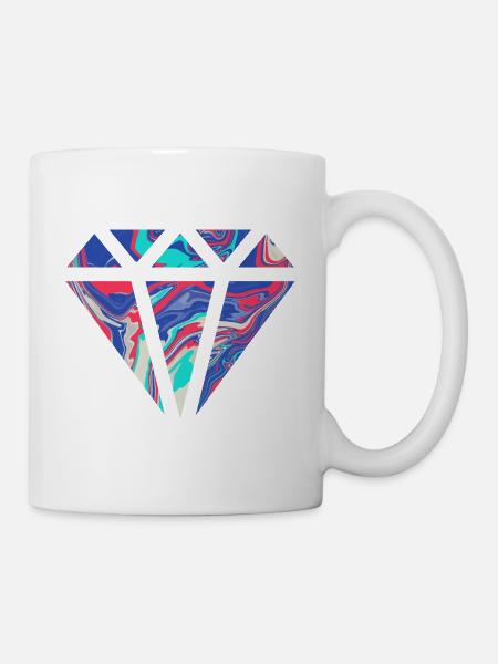 Simple colorful diamond design / symbol - Mug - white