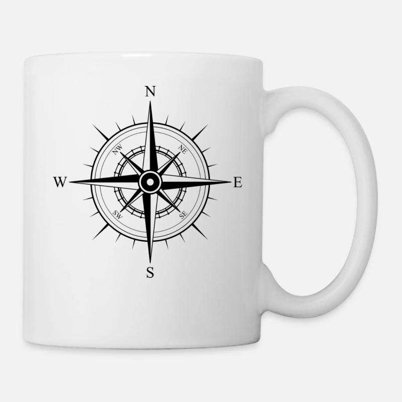 Kompass Geschenk Idee - Tasse - Weiß
