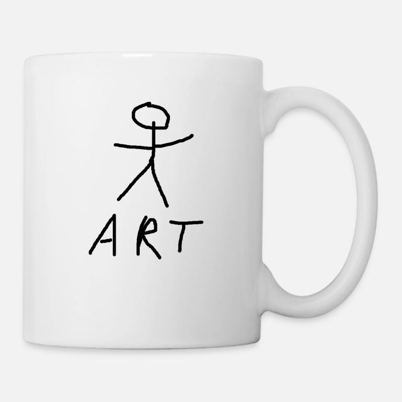 Art Geschenk Strichmännchen Kunst - Tasse - Weiß