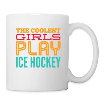 Les filles les plus cool jouent au hockey sur glace - cadeau - Mug blanc - blanc - Droite
