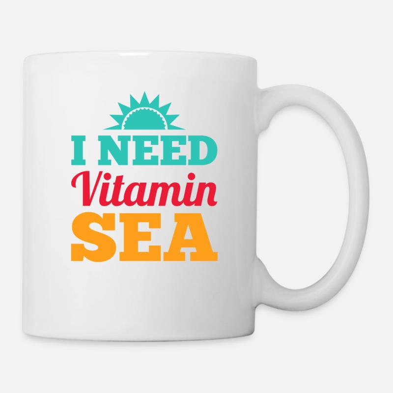J'ai besoin de VITAMIN LAC - plage s'il vous plaît cadeau mer - Mug blanc - blanc