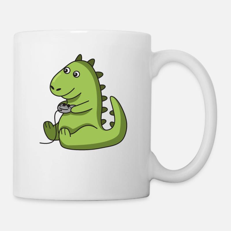 Gamer Dinosaurier Geschenk idee Dino trex spiel - Tasse - Weiß